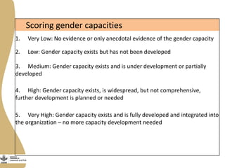Gender capacity assessment and development in agricultural programs