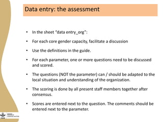 Gender capacity assessment and development in agricultural programs