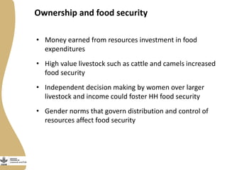 Exploring gender perceptions of resource ownership and their implications for food security among rural livestock owners in Tanzania, Ethiopia, and Nicaragua