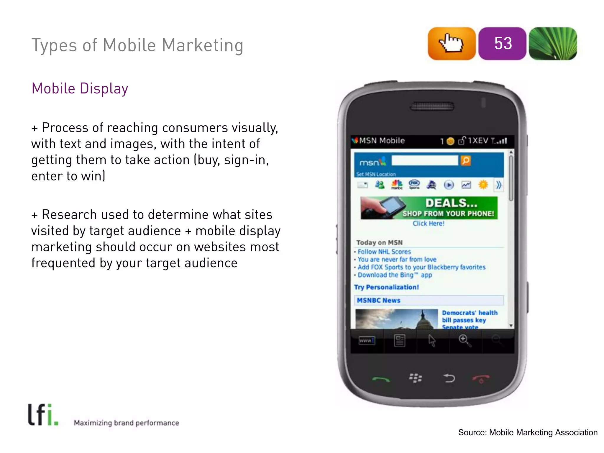 Source: Mobile Marketing Association
 