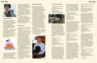 42 43
News Bites
43
THE TALE OF OC CAMP 2013
There once was a great church 	
community,
That all worshipped the Holy 	
Trinity.
They held an event,
Which was called OC camp
On a beach outside the Johor city.
Our tale starts with the One
Community, a group of youths
who longed for God. A camp was
organised for fellowship, games,
fun and, of course, time together
to worship the Lord. It was held
from 6 - 9 December 2013 at Pulai
Desaru Beach Resort & Spa in
Johor. There was a total of about 90
in attendance, and it seemed like it
was going to be yet another great
camp.
We set off from church in
Singapore,
And the campers, that’s us, were
soon in Johor.
We arrived at noon,
And prayed in the room.
Where we all waited for what was
in store.
On schedule, we got into the buses
with our groups and began our
journey. The entire ride was filled
with sounds of laughter and loud
conversations – the real feeling
of the energy of youth. Even I was
engaged in conversation the whole
way with a fellow group member
and I don't remember much other
than laughs and great company.
We arrived at the campsite
and were taken up to the worship
room where we were prayed for
individually. Immediately, I felt
the presence of God not just in the
room, but in every single leader
that was praying for us. With this, I
felt an air of expectancy – God was
going to do great things at camp.
Then hence came our guest
speaker: Pastor Chua,
And he was a truly great cause for
hurrah,
The messages he sent,
Were of God descent,
And we were all just like
“Hallelujah”.
Our guest speaker was Pastor Jason
Chua. A great blessing at this camp,
Pastor Chua preached at every
worship session and brought the
word of God to everyone. His focus
on our camp theme, prayer, was
essential in helping us understand
more about our relationship with
God. He made a deep impact by
preaching and praying for our
young community.
The camp had a total of eight
groups,
Of which just about all had nine
troops,
They set out to play,
But to the games were they prey,
As well as stalking cameraman,
Luke.
At camp, we were split evenly
into eight groups: Gingerbread
Man, Scientist, Yeti, Welder, Island
Warrior, Barbarian, Scarecrow, and
Constable. For many of us, there
were a few names of new friends
we had to learn, but it wasn’t long
before everyone settled in their
groups and became comfortable.
On the second day in our
groups, we started playing games
together. For those that were at
their first OC camp, the games
may have seemed a bit messy, but
everyone was eager to join in and
we had a lot of fun.
42
FILTERED AND SELECTED
Two illustrations by Abigail Goh
(above), resident illustrator of
Loaves+Fishes, have been selected
for the US Society of Illustrators'
2014 Student Scholarship
Competition Exhibition being
held in the Museum of American
Illustration in New York from 7 -
31 May 2014.
One of the selected illustrations
(below) is that for "Our Children
in the Wild Wide Web" in the
July/September 2013 issue of
Loaves+Fishes. The other is "Litho-
pedion", which shows a person
in meditation superimposed on a
stack of pebbles.
Abigail, who is studying illustra-
tion in Savannah College of Art
and Design, is the daughter of our
church secretary, Betty Wee.
The Society of Illustrators was
founded in 1901 and has organised
News Bites
the annual Student Scholarship
Competition and exhibition since
1981. Pieces are accepted based on
the quality of technique, concept
and skill of medium used.
This year, some 300 outstand-
ing works were chosen by a jury
of professional peers, including
illustrators and art directors, from
more than 8,700 entries submitted
by college professors across
America.
The Student Scholarship
Competition is one which can kick
start a career as it showcases the
most sophisticated, well-crafted
and original work by student
studying illustration in the United
States. || Goh Eck Kheng
While we all thought first night was
great,
We were all left till the last day in
wait,
For when that last night came,
We went through the prayer train,
And God’s presence had just so
much weight.
The first night of worship really
was great, with people genuinely
worshipping the Lord. At every
OC camp I’ve been to so far, every
night of worship always gets better
than the night before. And this
camp was no different. The first
night had so much intent. By the
time we came to the last night,
everything was just like… intense.
On the last day we had some group
pictures,
Which marked the end of our
adventures,
We sat on the grass,
And with all our class,
We pulled out the funniest
gestures.
On the last day of camp, we had
some group pictures taken in our
individual camp groups as well
as together as a whole. I think it’s
what made us feel a lot like One
Community, but for many of us, it
still was a little silly.
However, I feel that that’s the
spirit of camp, and I hope that this
spirit can continue. For, whenever
there is God and people together,
there will always be fellowship,
fun, and, of course, God in the
centre!
Now the end of the camp loomed
ever near,
So we’ll just have to wait that one
more year,
But for those that were absent,
I urge you to be present,
At what will be another great camp
next year.
|| Joshua Tan
NEW OC SCHEDULE
The timing of the OC Youth Service
and Life Groups have changed from
March 2014.
The Youth Service, still at the
Youth Hall, now begins at 9 am and
ends at 11 am. The Life Groups for
youth in Secondary 1 to 3 meet in
the MGS campus from 11 am to
12.30 pm, in time for families to
have Sunday lunch together.
One reason for the change is
that this new timing will give more
youths the opportunity to join
Life Groups which are an integral
part of OC community life. It also
addresses the concerns about the
convenience and safety of younger
youths going for Life Groups after
dark during the week.
For older youth in Secondary
4, Junior College and Polytechnic,
their Life Groups continue to meet
on weeknights.
The reactions to these changes
have been good, with more youths
now attending Life Groups.
Note that there is no youth
service nor Life Groups on every
first Sunday of the month, or when
there is a combined church service.
|| Adeline Ee
NEW PASTOR FOR CHRESS
The Cabinet of the Cambodian
Methodist Church has appoint-
ed Pastor Vuthy (below) as the
interim pastor of Chress Methodist
Church as Pastor Phirun has been
posted to another church.
Pastor Vuthy is concurrently
the principal of the Cambodia
Methodist Bible School. Since his
appointment, a plan for action has
been drawn up to establish a sound
foundation of a good and dedicated
team of church leader for Chress.
This includes the recruitment of
Yada, who recently completed
his course with the Cambodian
Disciple Training Centre, as Youth
Director to minister to the youth
and young adults of the church.
Yada, whose salary is supported
by CCMC, lives in the church prem-
ises so as to improve the security of
the building.
Both Pastor Vuthy and Yada are
conversant in English, which makes
communications with visiting mis-
sion teams convenient.
|| Chung Kong Mun
 