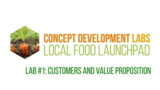 LAB #1: CUSTOMERS AND VALUE PROPOSITION
concept development labs
LOCAL FOOD LAUNCHPAD
 