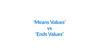 ‘Means  Values’    
vs  
‘Ends  Values’
 