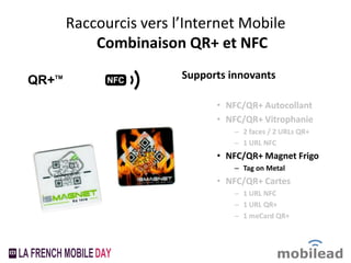 QR Code, QR+ et NFC, des raccourcis vers les contenus et service de l’Internet Mobile.
