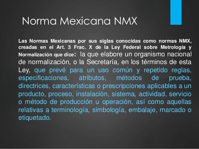 Ley federal de metrologia y normalizacion