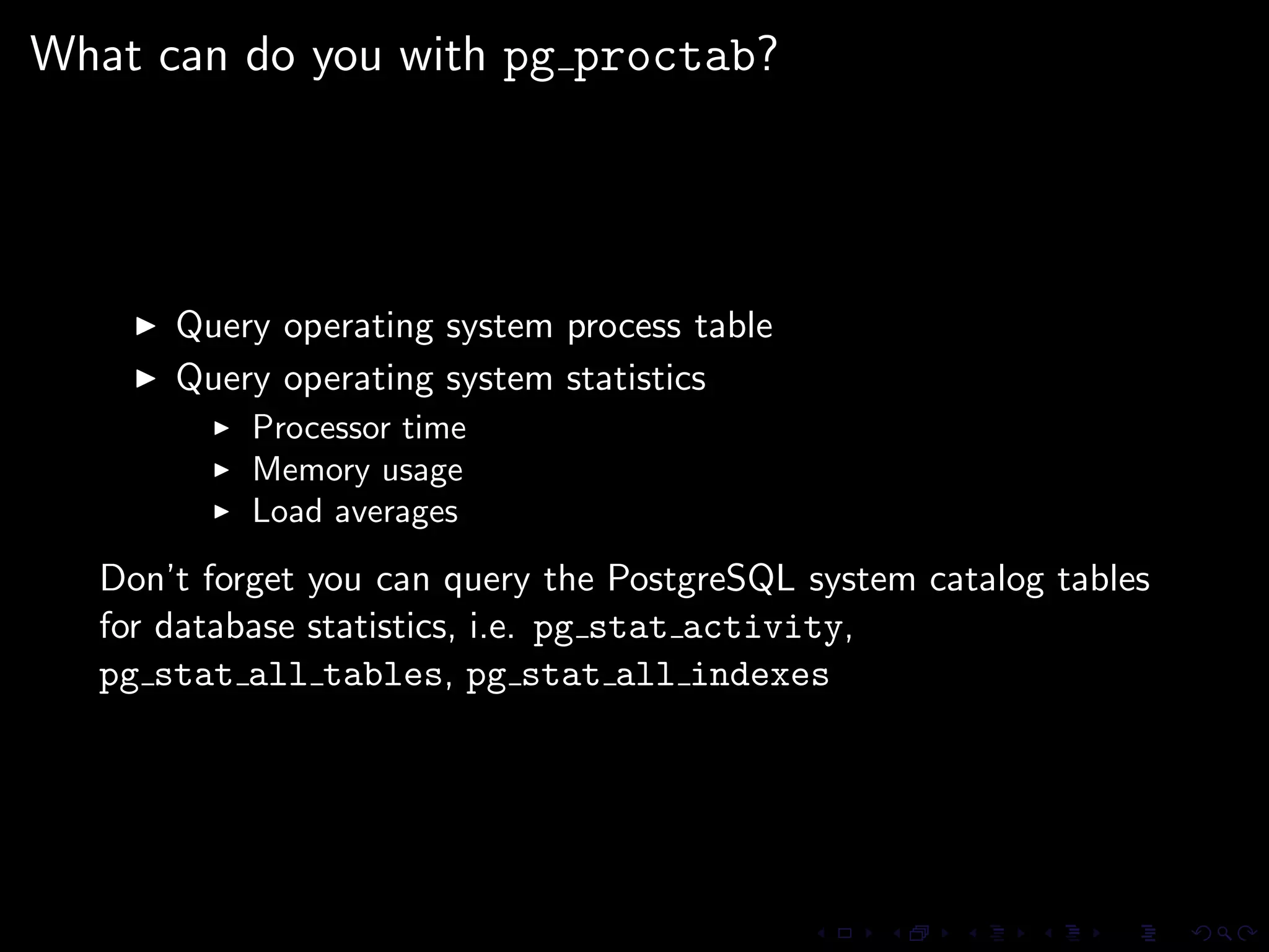 pg_proctab: Accessing System Stats in PostgreSQL