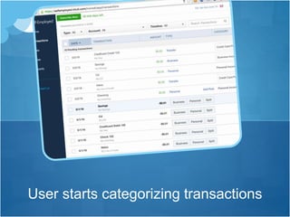 User starts categorizing transactions
 