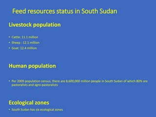 Feed and livestock resources in South Sudan