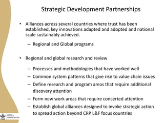 Development partnerships in the LIvestock and Fish Research Program: Progress update