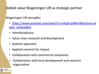 The new role of Wageningen UR in the CGIAR Livestock and Fish Research Program 