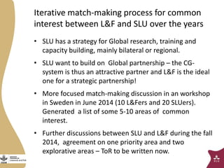 The new role of SLU in the CGIAR Livestock and Fish Research Program 