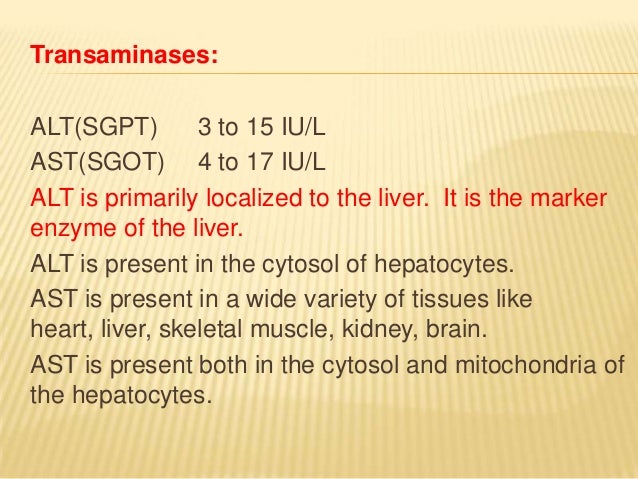 Liver Function Test Normal Range Chart