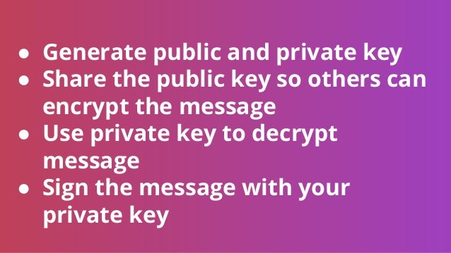 Generate private key from public key online registration