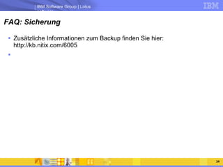 FAQ: Sicherung Zusätzliche Informationen zum Backup finden Sie hier:  http://kb.nitix.com/6005 
