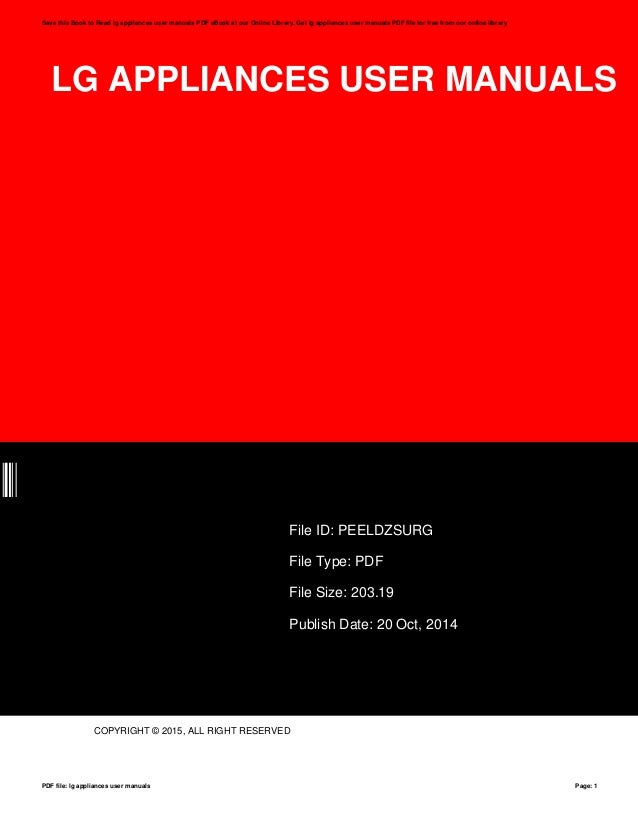 Lg Range Owners Manual