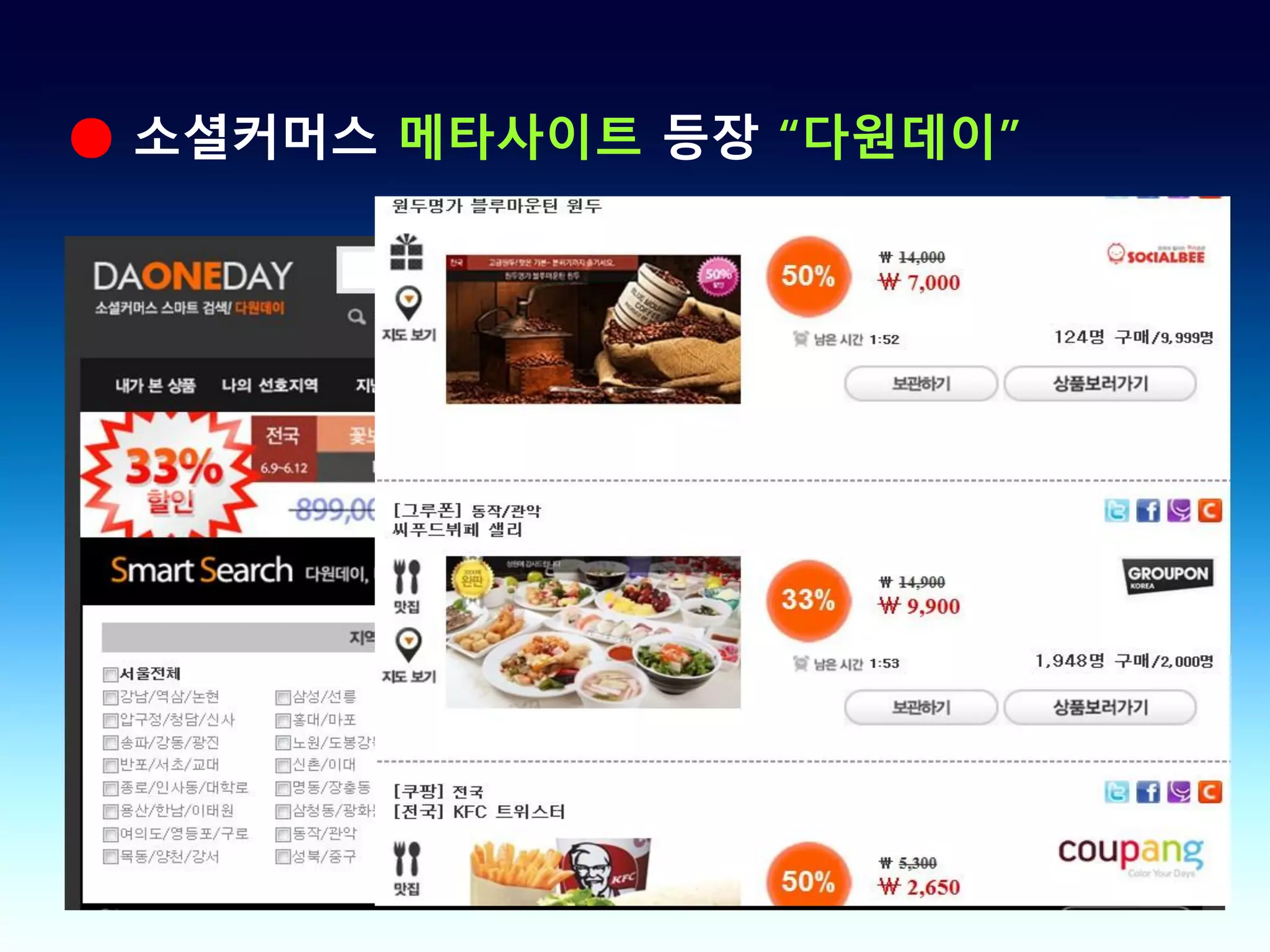 ● 소셜커머스 메타사이트 등장 “다원데이”
 