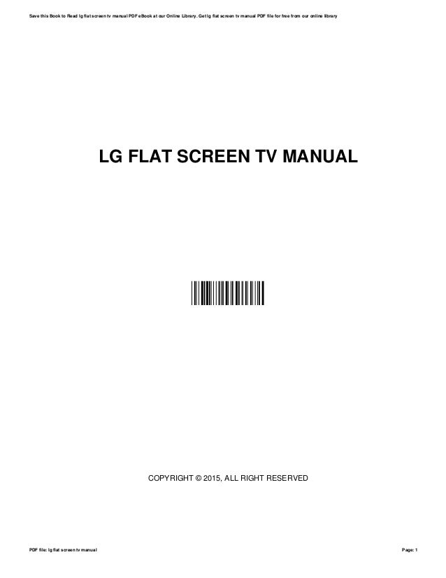 Lg flatscreentvmanual