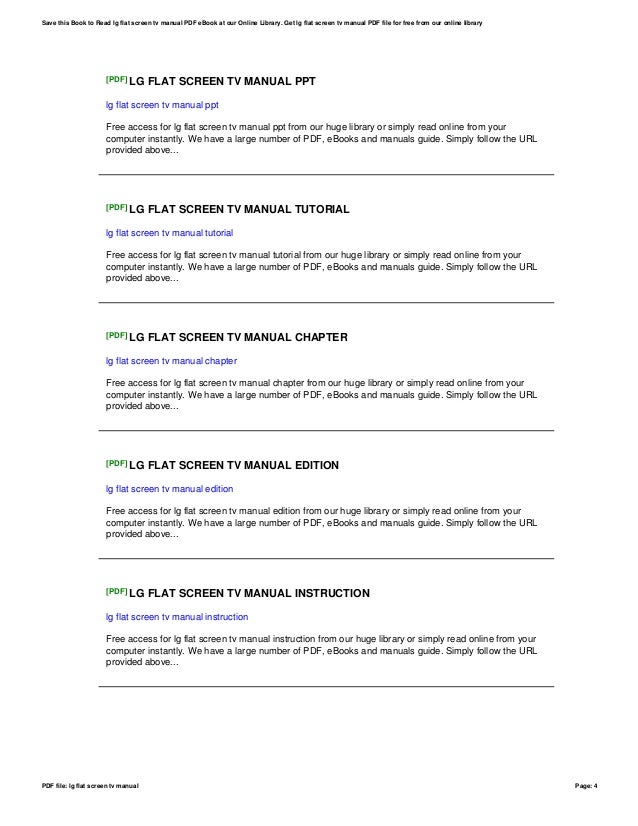 Lg flatscreentvmanual