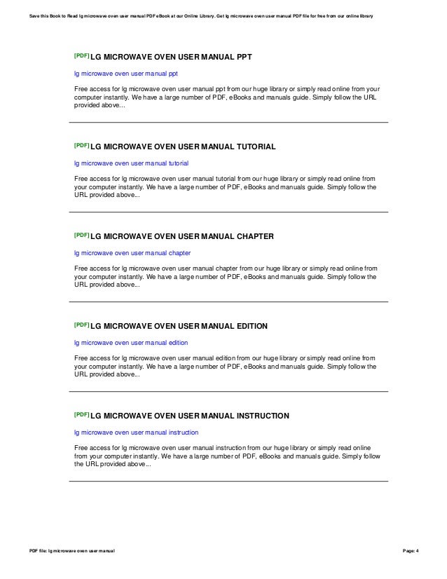 Lg microwave-oven-user-manual