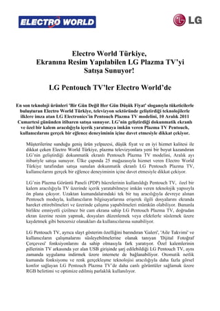 LG Pentouch TV’ler Electro World’de - Basın B