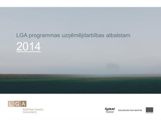 LGA programmas uzņēmējdarbības atbalstam 
2014  
