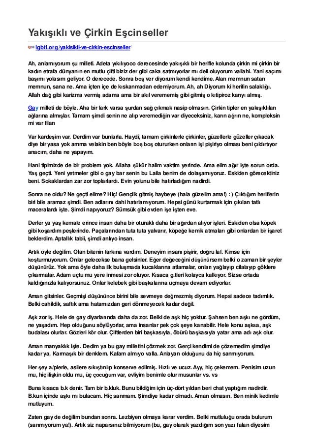 Lgbti Org Yakisikli Ve Cirkin Escinseller