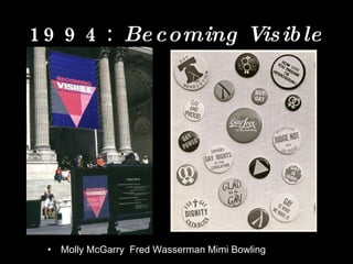 1994: Becoming Visible Molly McGarry Fred Wasserman Mimi Bowling