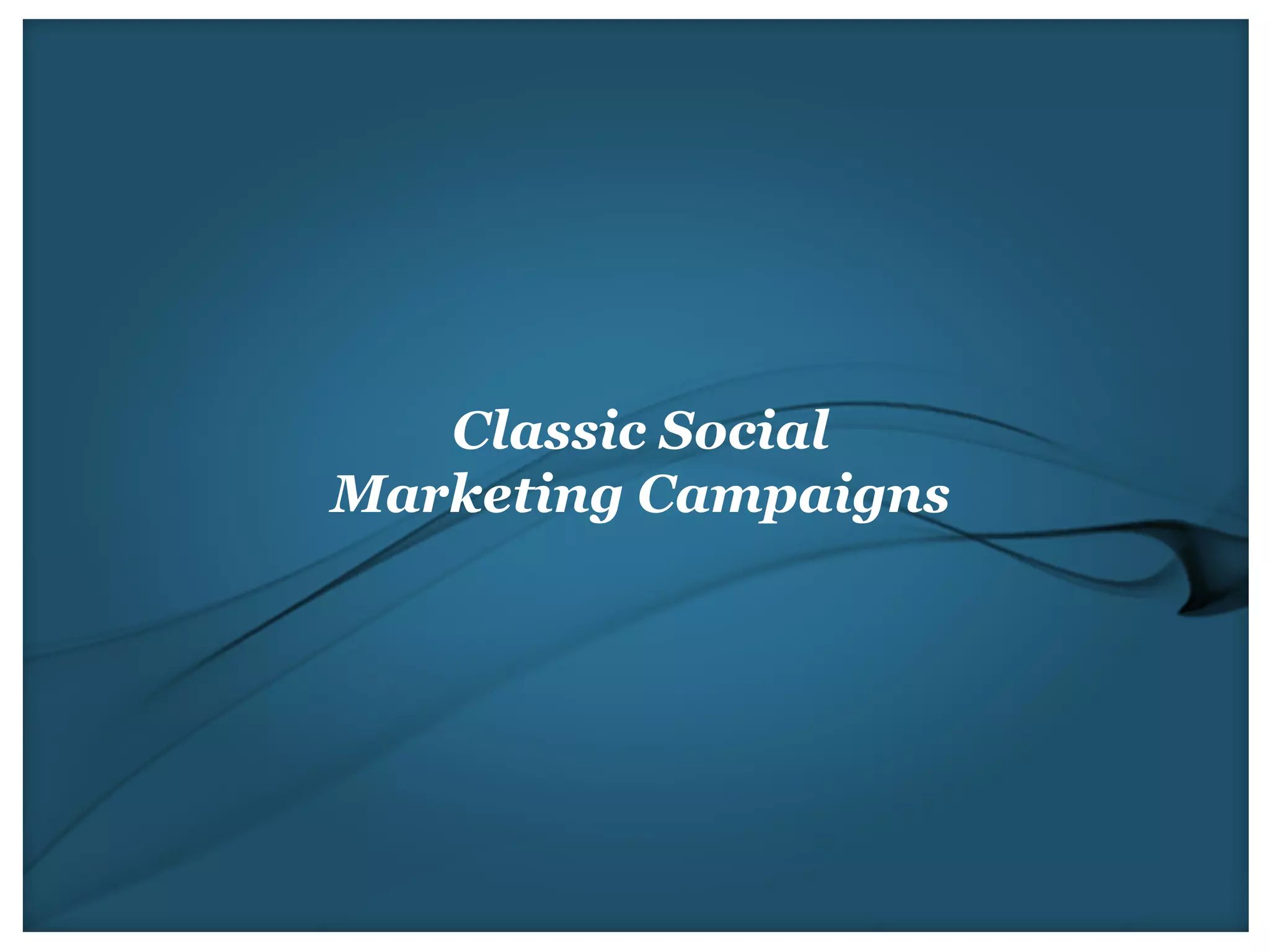 Classic Social
Marketing Campaigns
 