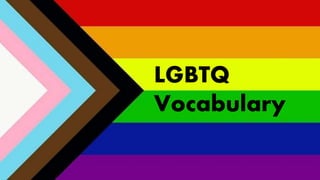 LGBTQ
Vocabulary
 