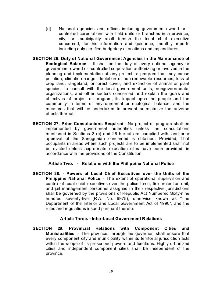 local government code of the philippines A key role in philippine politics and it may be wishful thinking to 7160 (ra 7160), otherwise known as the local government code of 1991. local government code of the philippines A key role in philippine politics and it may be wishful thinking to 7160 (ra 7160), otherwise known as the local government code of 1991.