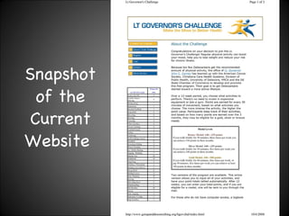 Snapshot of the Current Website  