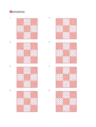 1.
4 1 8 7 5 6 2 3 9
5 3 7 4 9 2 8 6 1
9 6 2 3 8 1 4 7 5
1 9 5 6 7 8 3 4 2
7 2 4 9 1 3 6 5 8
6 8 3 2 4 5 9 1 7
2 7 9 5 6 4 1 8 3
3 4 1 8 2 7 5 9 6
8 5 6 1 3 9 7 2 4
2.
6 2 1 4 3 5 8 7 9
4 5 7 6 8 9 2 1 3
3 9 8 7 2 1 5 4 6
2 7 3 5 4 6 9 8 1
1 6 4 9 7 8 3 2 5
9 8 5 2 1 3 7 6 4
7 1 2 3 5 4 6 9 8
5 4 9 8 6 2 1 3 7
8 3 6 1 9 7 4 5 2
3.
1 3 4 2 5 6 7 8 9
7 2 5 3 8 9 4 1 6
6 9 8 7 4 1 2 5 3
4 1 6 5 2 3 8 9 7
3 7 2 6 9 8 1 4 5
8 5 9 4 1 7 3 6 2
9 6 1 8 3 2 5 7 4
2 4 7 1 6 5 9 3 8
5 8 3 9 7 4 6 2 1
4.
3 9 4 5 6 7 1 2 8
1 7 8 3 4 2 9 5 6
5 2 6 8 9 1 7 3 4
8 5 9 1 7 6 3 4 2
6 3 1 4 2 8 5 7 9
2 4 7 9 3 5 6 8 1
9 8 5 2 1 3 4 6 7
7 1 3 6 8 4 2 9 5
4 6 2 7 5 9 8 1 3
5.
3 6 4 2 1 8 9 5 7
7 2 9 3 4 5 8 1 6
5 1 8 9 7 6 3 4 2
6 8 3 5 9 7 4 2 1
2 4 7 6 3 1 5 8 9
1 9 5 4 8 2 7 6 3
8 7 2 1 5 9 6 3 4
4 5 1 7 6 3 2 9 8
9 3 6 8 2 4 1 7 5
6.
3 1 5 7 8 4 2 9 6
6 4 2 3 9 5 1 8 7
8 7 9 6 1 2 4 3 5
4 6 3 8 7 1 5 2 9
9 2 7 4 5 6 3 1 8
1 5 8 9 2 3 7 6 4
2 8 1 5 6 7 9 4 3
7 9 4 1 3 8 6 5 2
5 3 6 2 4 9 8 7 1
7.
1 7 3 5 6 2 9 4 8
6 8 9 7 3 4 2 5 1
5 4 2 9 1 8 6 3 7
3 5 1 8 2 6 7 9 4
7 6 8 1 4 9 3 2 5
2 9 4 3 7 5 1 8 6
8 2 7 6 5 3 4 1 9
9 3 6 4 8 1 5 7 2
4 1 5 2 9 7 8 6 3
8.
7 1 3 2 9 5 6 8 4
2 9 4 3 8 6 5 7 1
8 5 6 4 7 1 3 9 2
1 8 5 9 2 3 4 6 7
3 6 2 7 1 4 9 5 8
9 4 7 6 5 8 1 2 3
6 3 8 5 4 7 2 1 9
5 7 9 1 3 2 8 4 6
4 2 1 8 6 9 7 3 5
 