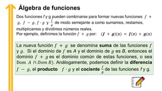 Álgebra de funciones
 