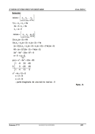 UNMSM-CENTRO PREUNIVERSITARIO Ciclo 2020-I
Semana Nº 9 (Prohibida su reproducción y venta) Pág. 61
389
 