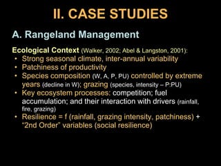 Species composition (W, A, P, PU) controlled by extreme years (decline in W); grazing (species, intensity – P:PU)