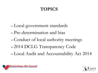 Local Authority Governance, Current Issues | PPTX