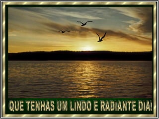 QUE TENHAS UM LINDO E RADIANTE DIA! 