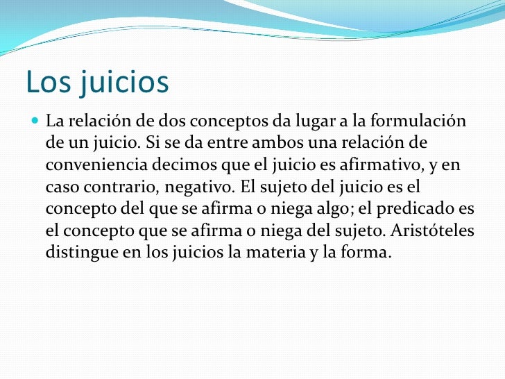 Lógica de aristóteles los juicios