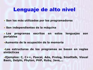 AlgoritmoPrueba: consiste en determinar si el programa funciona correctamente y realiza las operaciones que esperamos de él.AplicaciónPrograma Ejecutable