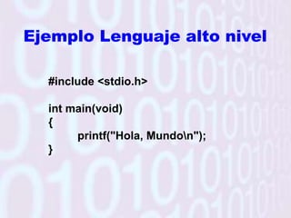 Lenguajes de programación Lenguaje: conjunto de reglas y convenciones que se utilizan para comunicar información. Lenguaje de Programación: es un lenguaje que permite la traducción de un algoritmo para que sea entendible por el computador. Son los lenguajes utilizados para escribir programas de ordenadores.Tipos de Lenguaje de Programación: Lenguaje de Máquina