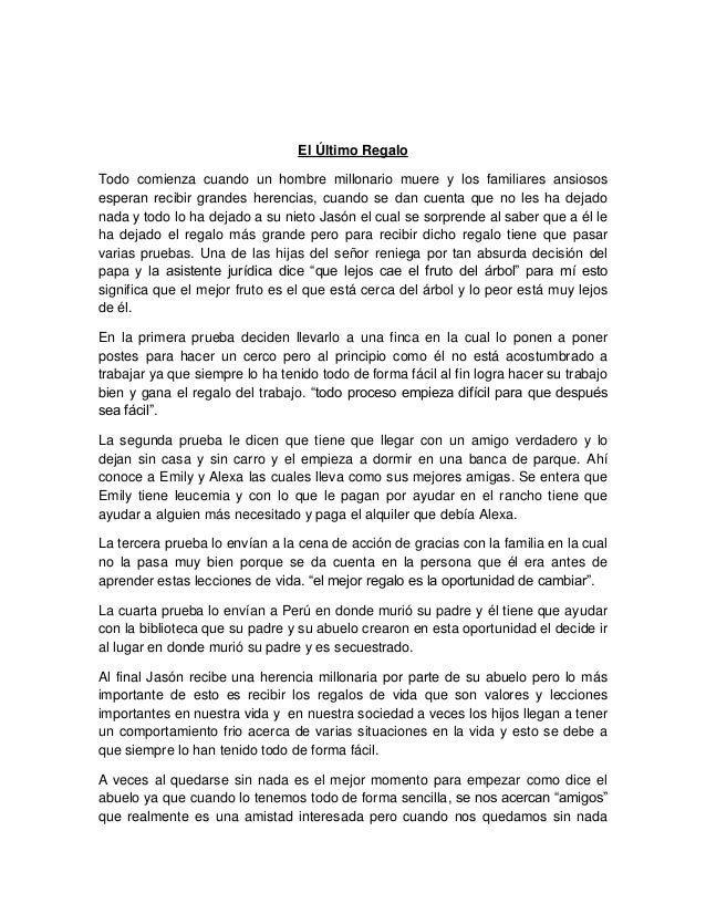 Lógica y comunicación ensayo el ultimo regalo