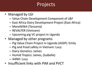 ILRI Smallholders Competitiveness Team: 2013-2014 highlights    