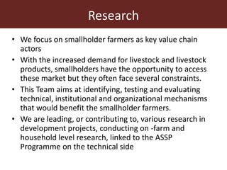 ILRI Smallholders Competitiveness Team: 2013-2014 highlights    