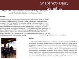 ILRI Smallholders Competitiveness Team: 2013-2014 highlights    