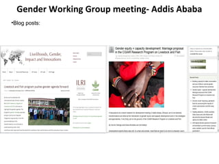 The ILRI Gender Team: 2013-2014 highlights