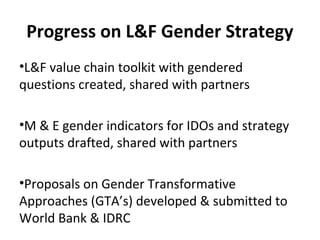 The ILRI Gender Team: 2013-2014 highlights