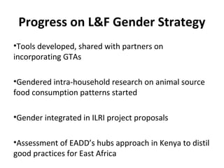 The ILRI Gender Team: 2013-2014 highlights