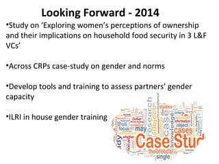 The ILRI Gender Team: 2013-2014 highlights