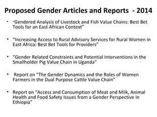 The ILRI Gender Team: 2013-2014 highlights