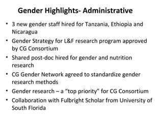 The ILRI Gender Team: 2013-2014 highlights